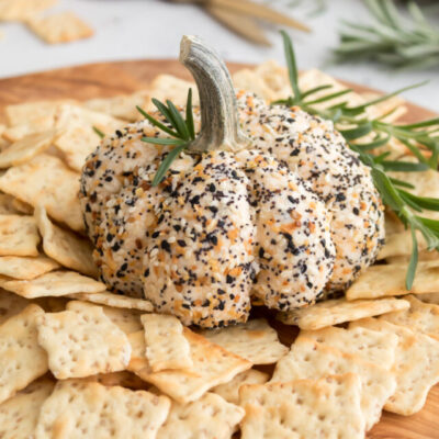 Everything Bagel Seasoning Pumpkin-Shaped Cheese Ball