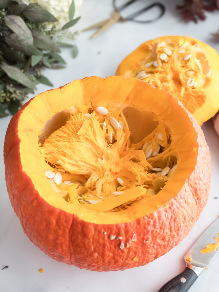 Cleaning Out A Pumpkin For A Centerpiece - Midwest Life and Style Blog