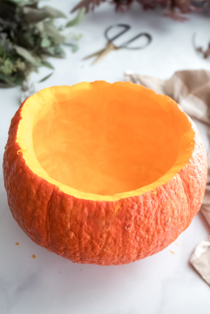 Cleaned Out Pumpkin Centerpiece - Midwest Life and Style Blog