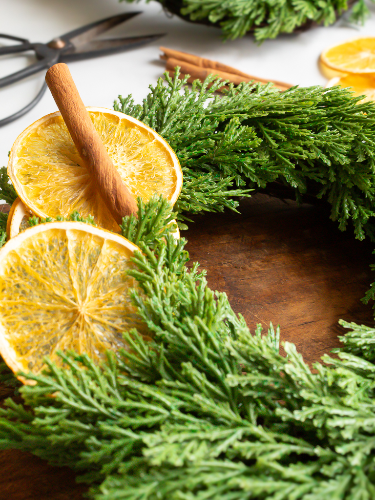 Cinnamon and Dried Orange Christmas Wreath - Midwest LIfe and Style Blog