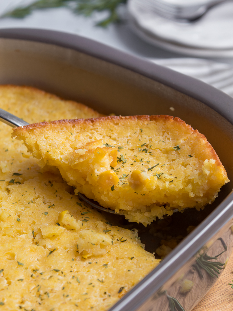 The Best Thanksgiving Side: Easy 5-Ingredient Baked Corn Pudding