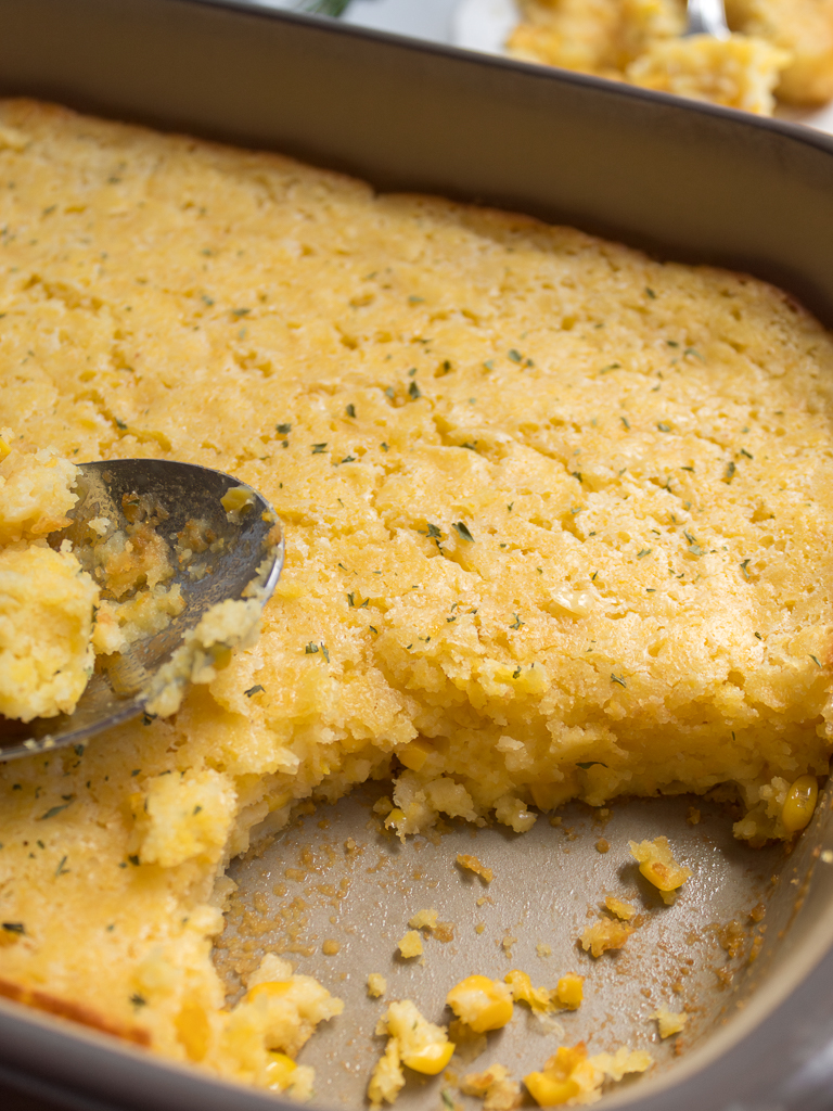 The Best Thanksgiving Side: Easy 5-Ingredient Baked Corn Pudding