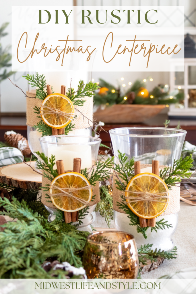 Simple And Natural Christmas Centerpiece Made With Dried Oranges - Midwest Life and Style Blog