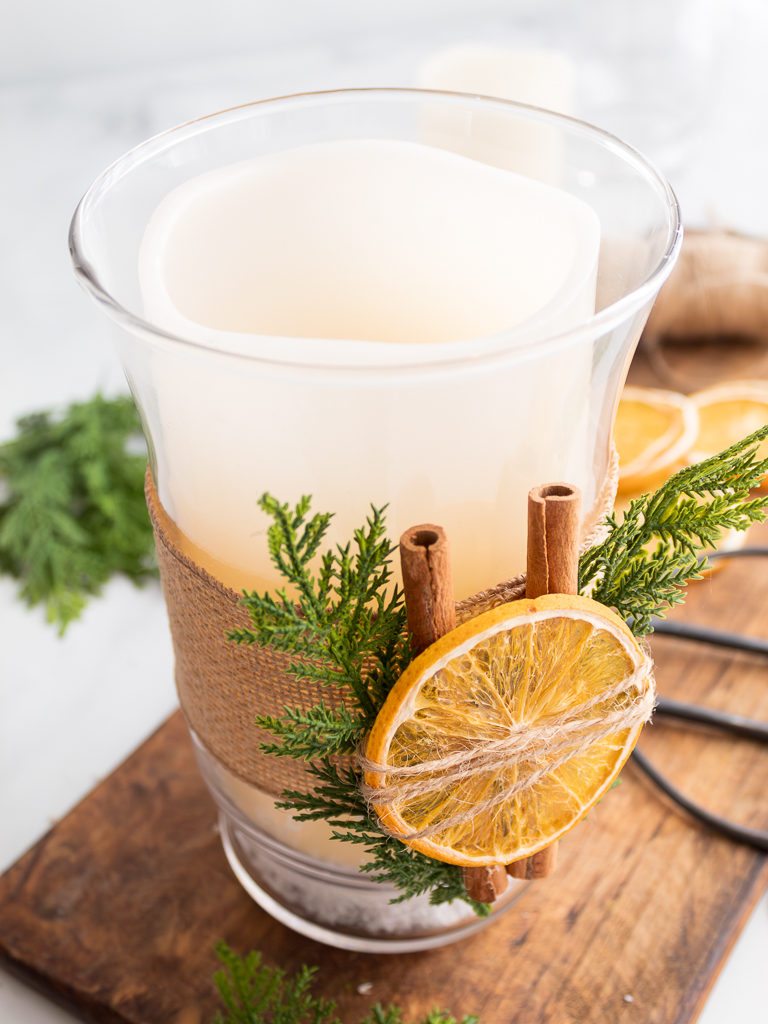 Simple And Natural Christmas Centerpiece Made With Dried Oranges - Midwest Life and Style Blog