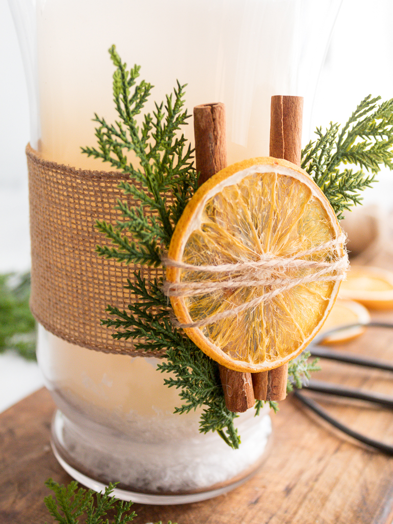 Simple And Natural Christmas Centerpiece Made With Dried Oranges - Midwest Life and Style Blog