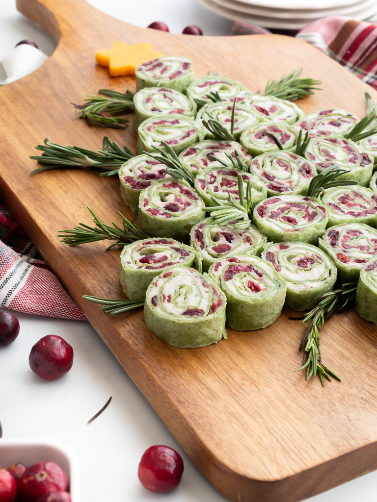 Quick And Festive Cranberry And Feta Christmas Pinwheels