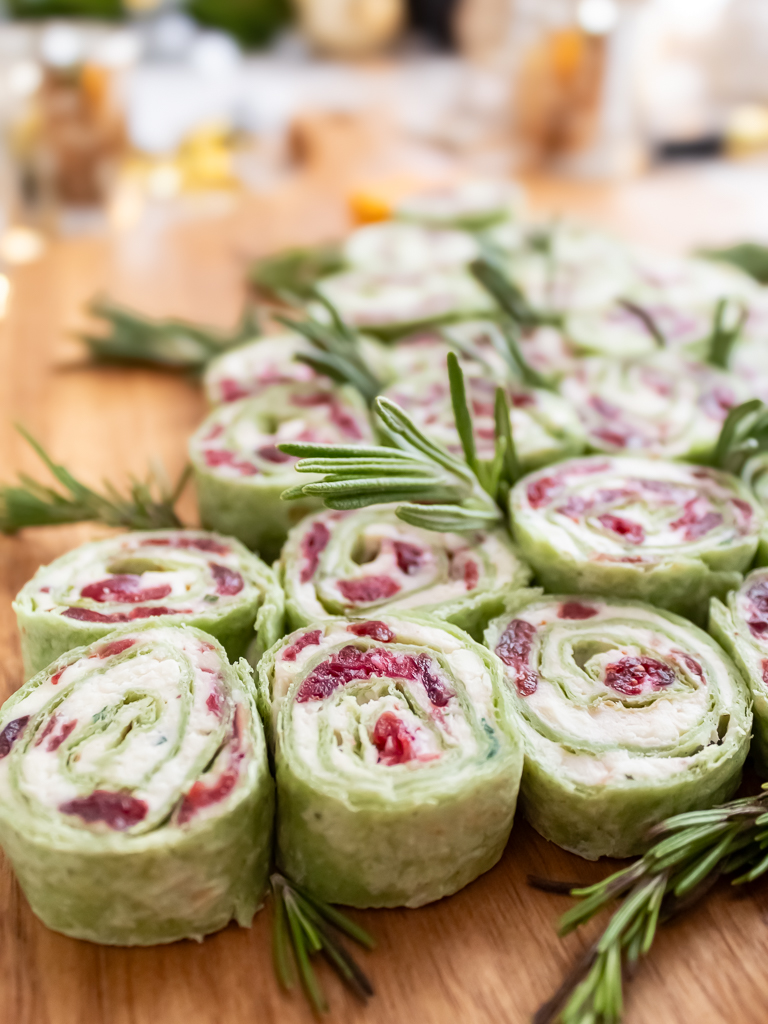 Quick And Festive Cranberry And Feta Christmas Pinwheels