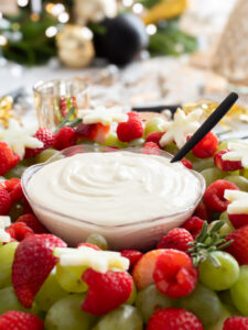 4-Ingredient Creamy Fruit Dip and Festive Fruit Wreath