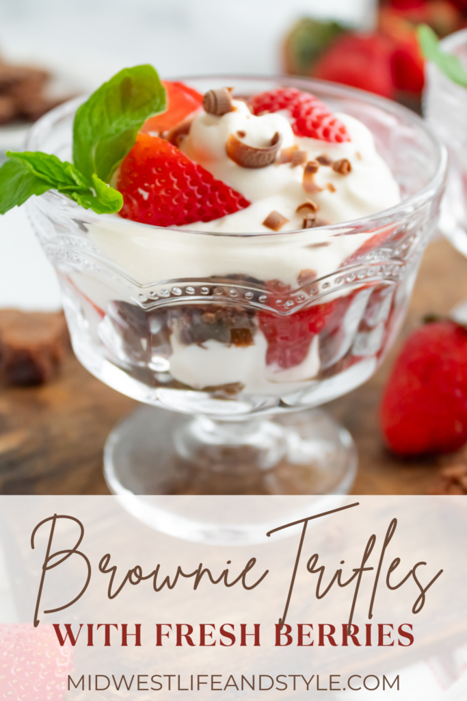 Decadent Mini Brownie Trifles with Whipped Cream and Strawberries