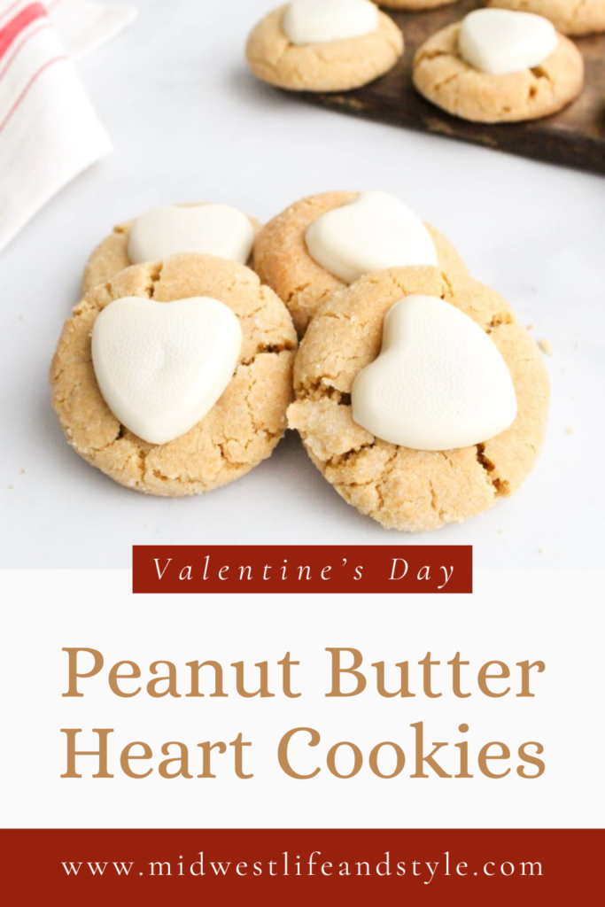 Irresistibly Soft Peanut Butter Valentine's Day Cookies with Reese's Peanut Butter Chocolate Heart - Midwest Life and Style Blog