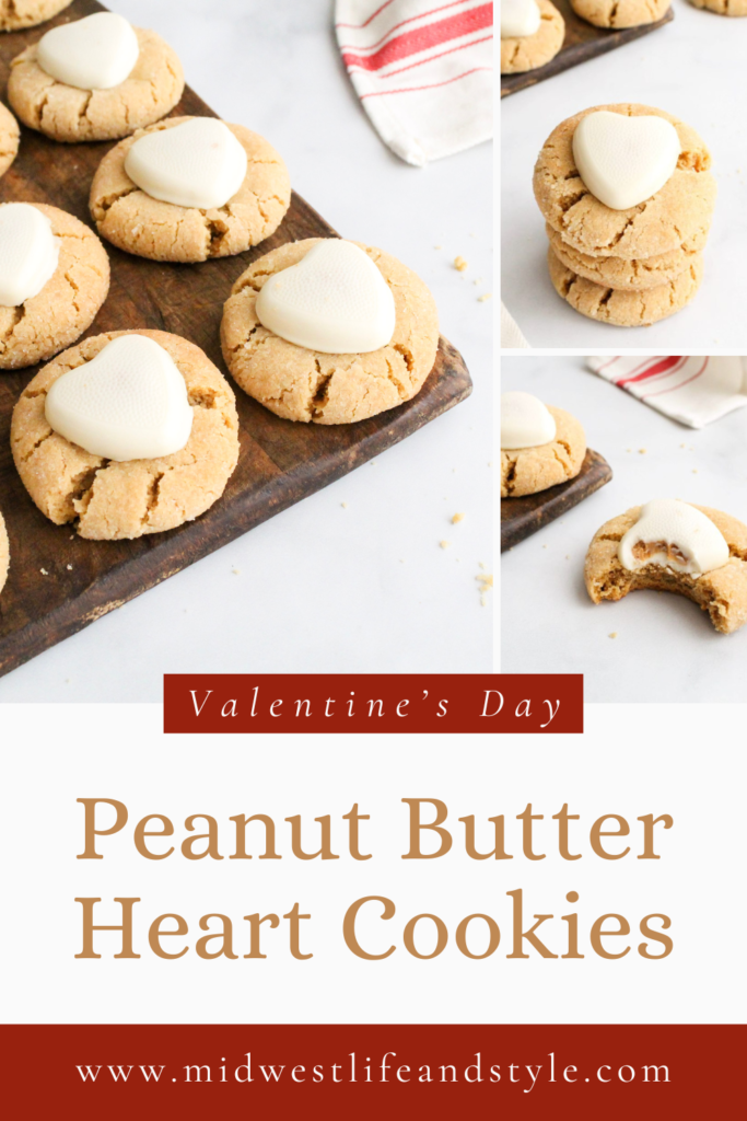 Irresistibly Soft Peanut Butter Valentine's Day Cookies with Reese's Peanut Butter Chocolate Heart - Midwest Life and Style Blog