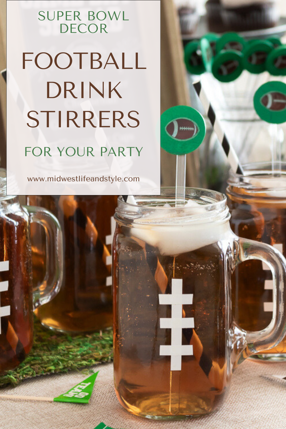 Super Bowl Decor: Football Drink Sitrrers for Yoru Party