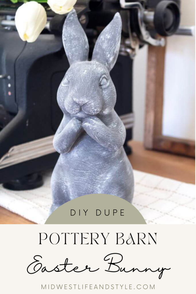 DIY Pottery Barn Easter Bunny Statue Dupe - Midwest Life and Style Blog