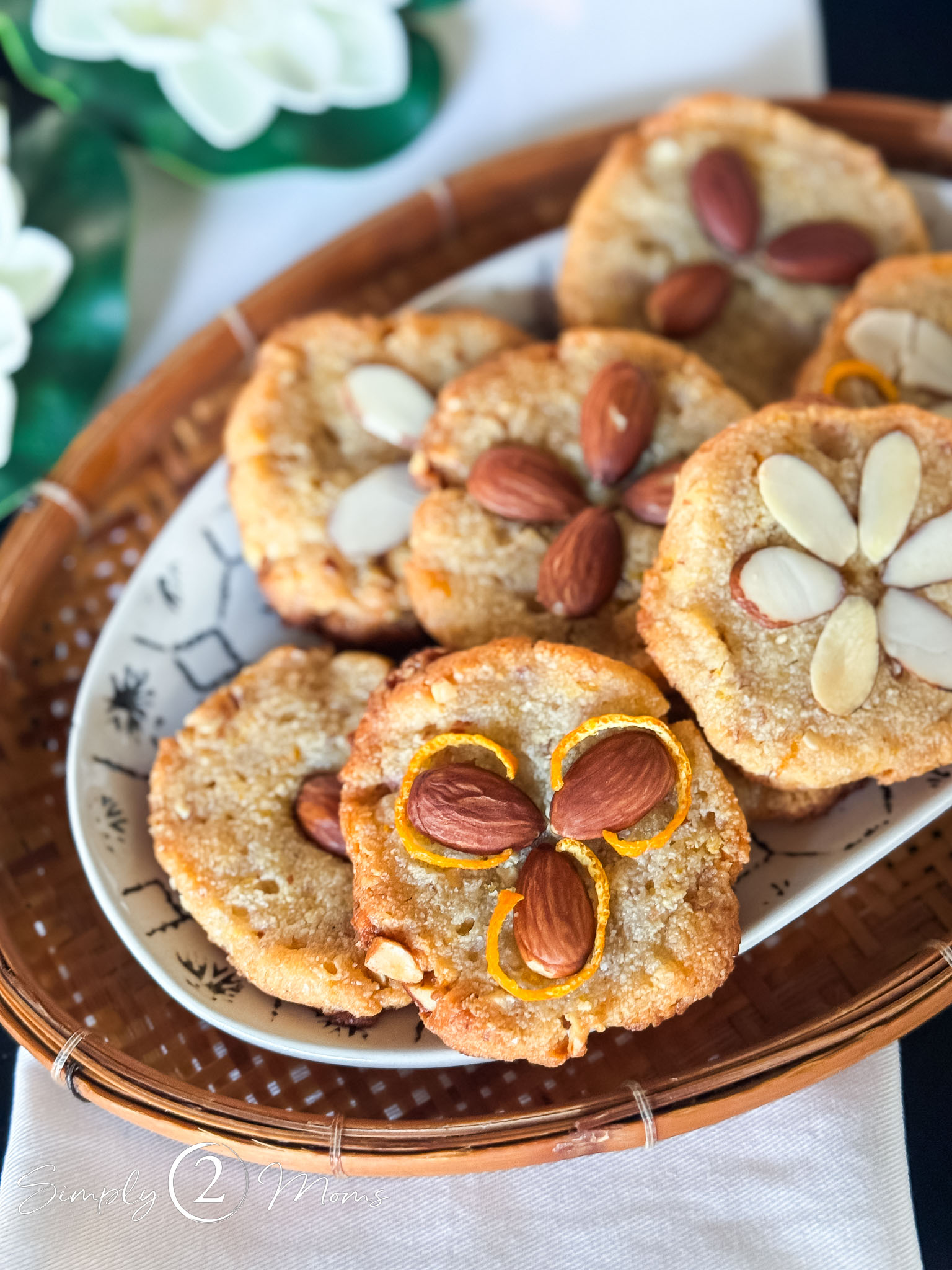 Chinese Almond Cookies from Simply 2 Moms - 5 Recipes for a Simple Chinese Dinner Party Menu