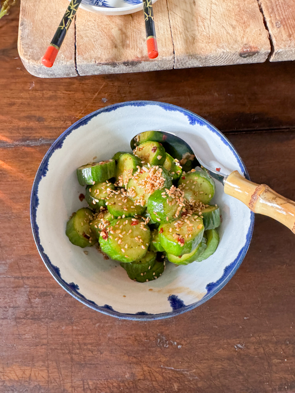 Pickled Cucumbers from The Ponds Farmhouse - 5 Recipes for a Simple Chinese Dinner Party Menu