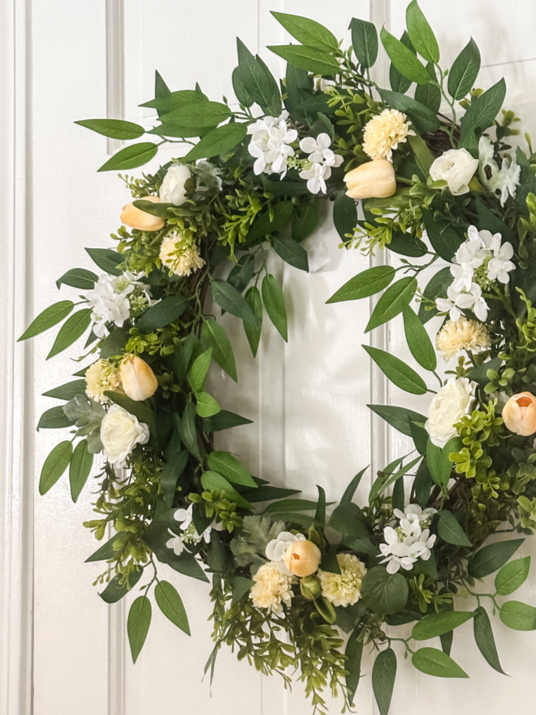 White and Yellow Floral Spring Wreath from My Family Thyme - Week in Recap Volume 72