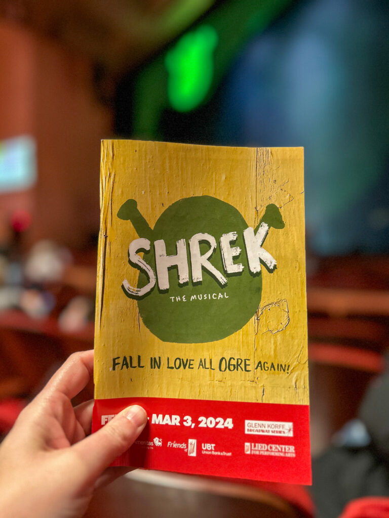 Playbill for Shrek the muscial