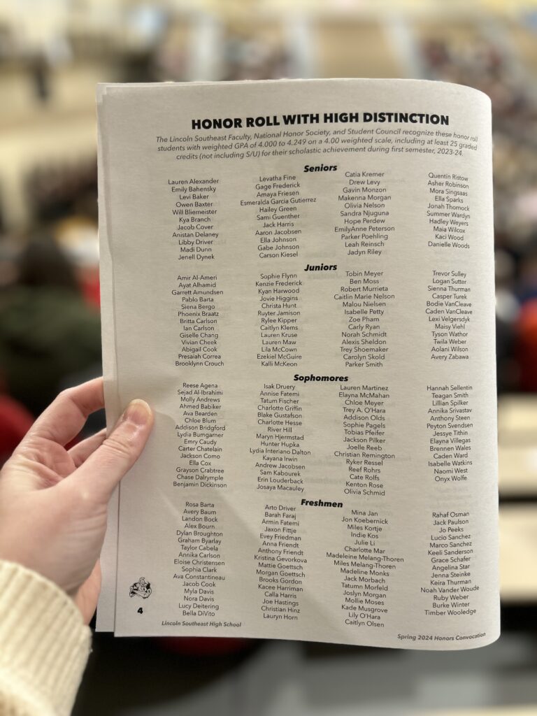 honors convocation program for students on the honor roll