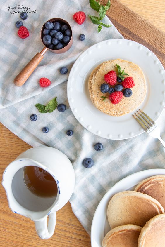 Sourdough Discard Pancakes with Fresh Berries from Open Doors Open Hearts Blog