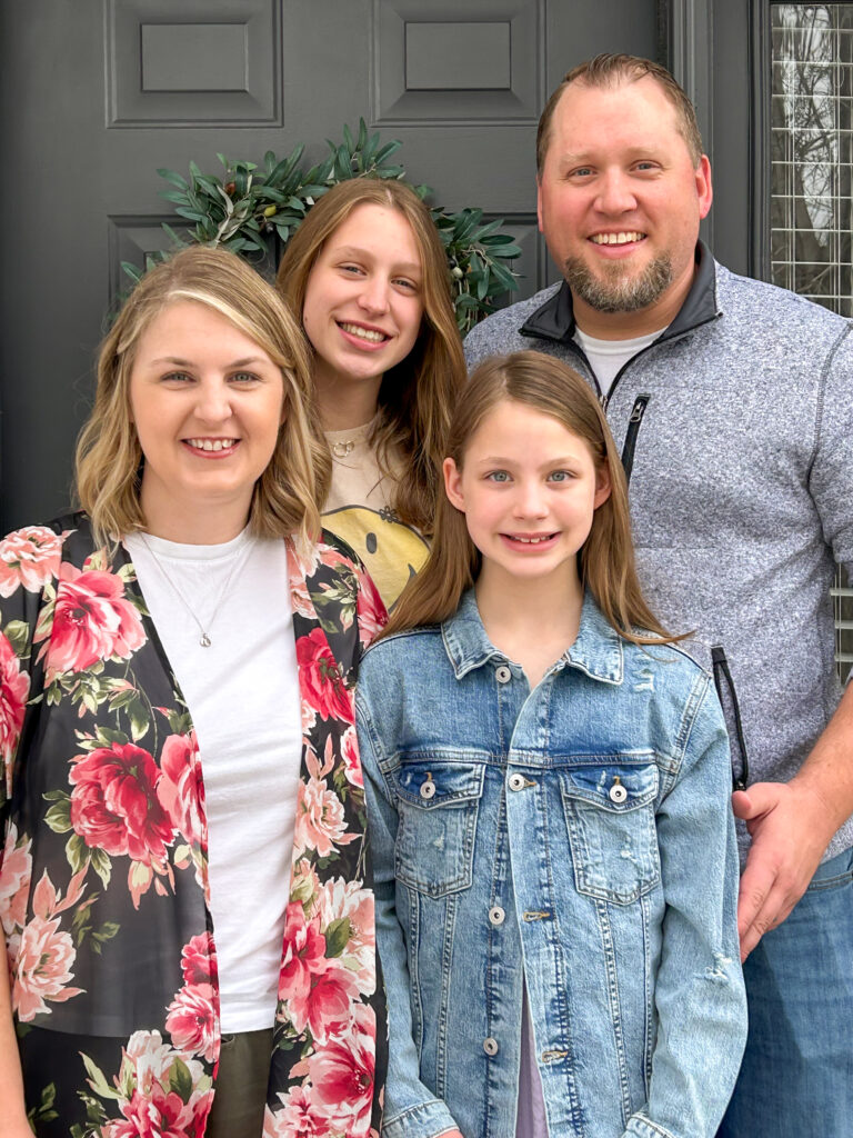 Family of four Easter photo