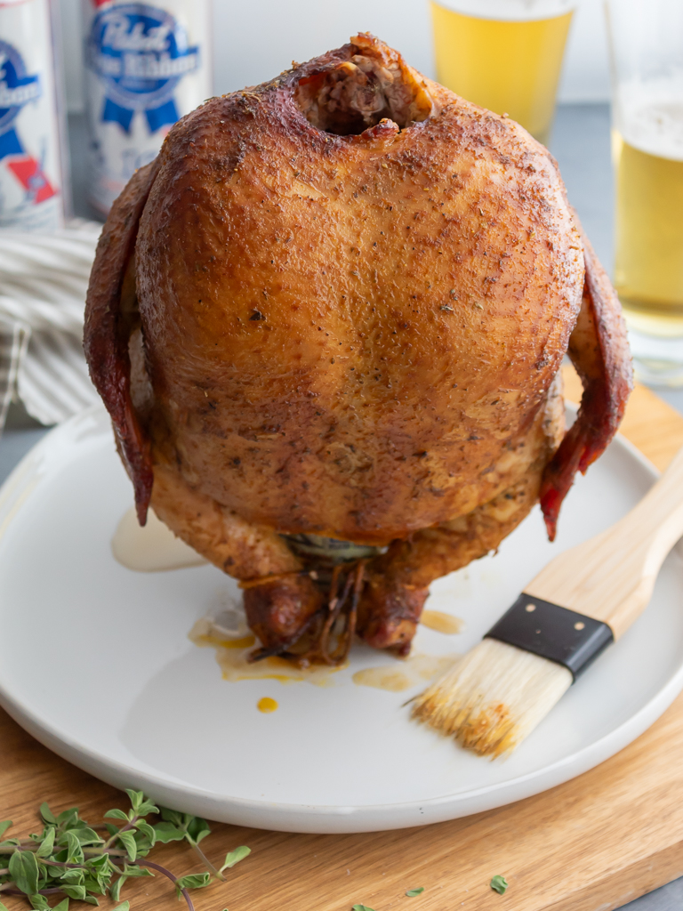 Smoked beer can chicken