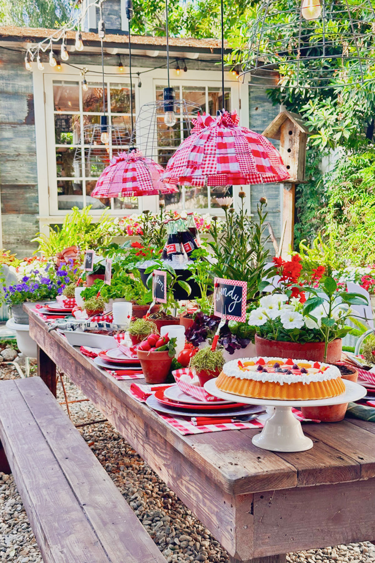 Red picnic cookout table from WM Design House