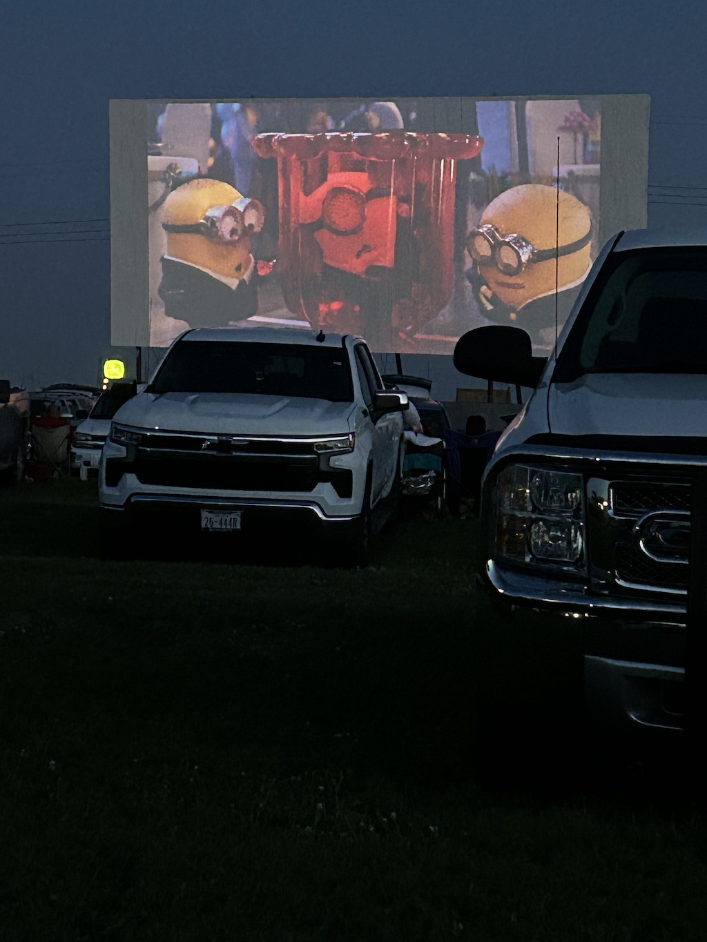 Minion movie at the drive-in-theatre