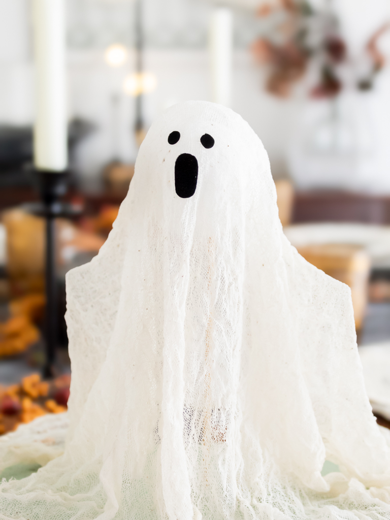 DIY cheesecloth ghost