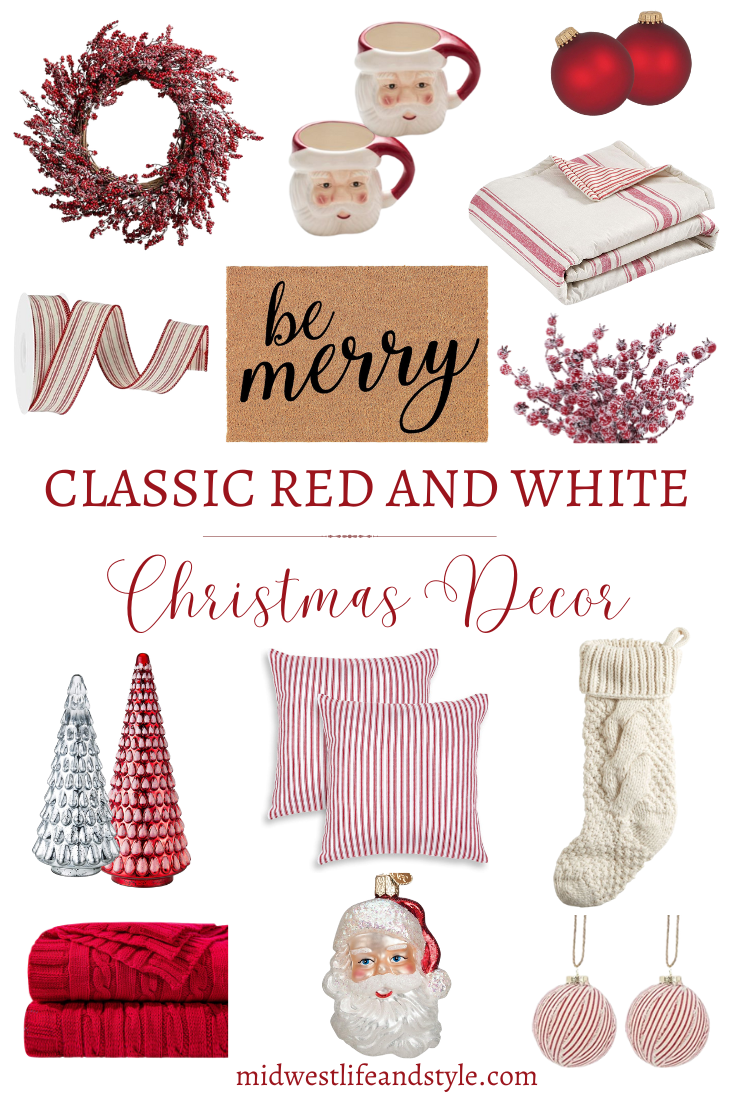 Collage of Red and White Christmas Decor