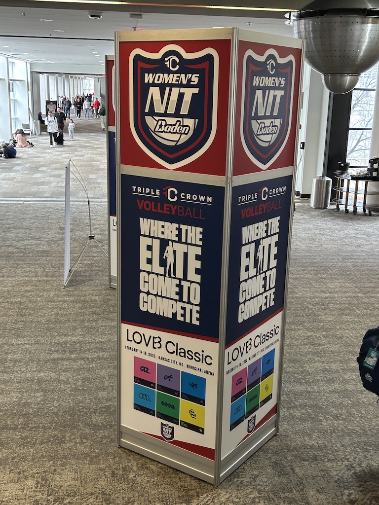 Signage from the NIT volleyball tournament